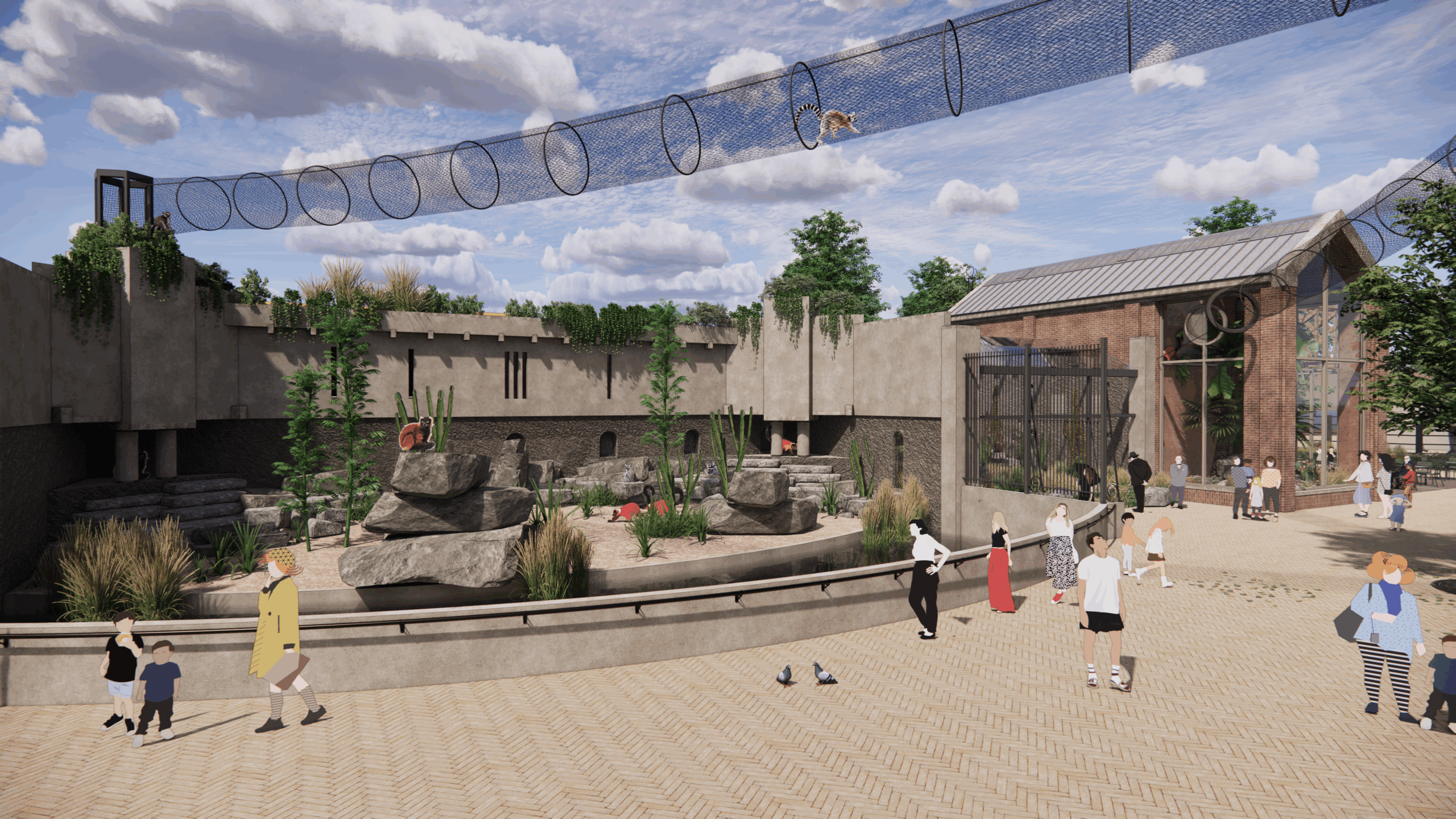 Kerbertterras Artis Staalkabelnetten